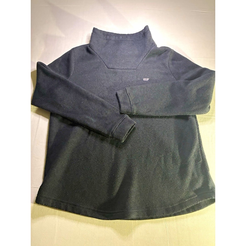 Vineyard Vines L Men's Black Mock Neck Fleece Sweatshirt